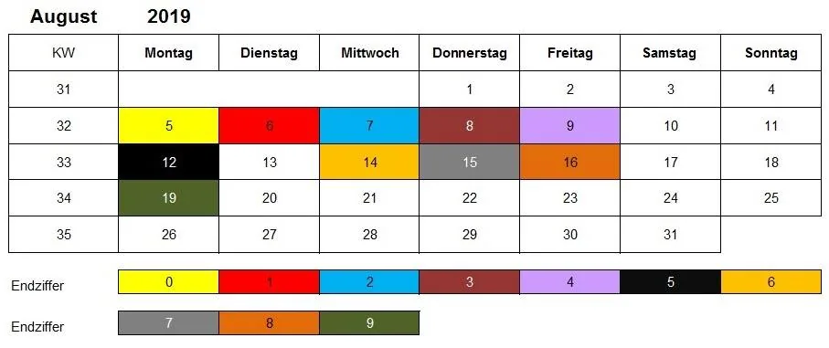 August 2019 Kindergeld