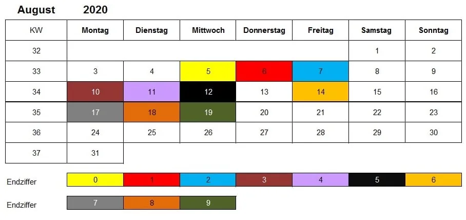 August 2020 Kindergeld